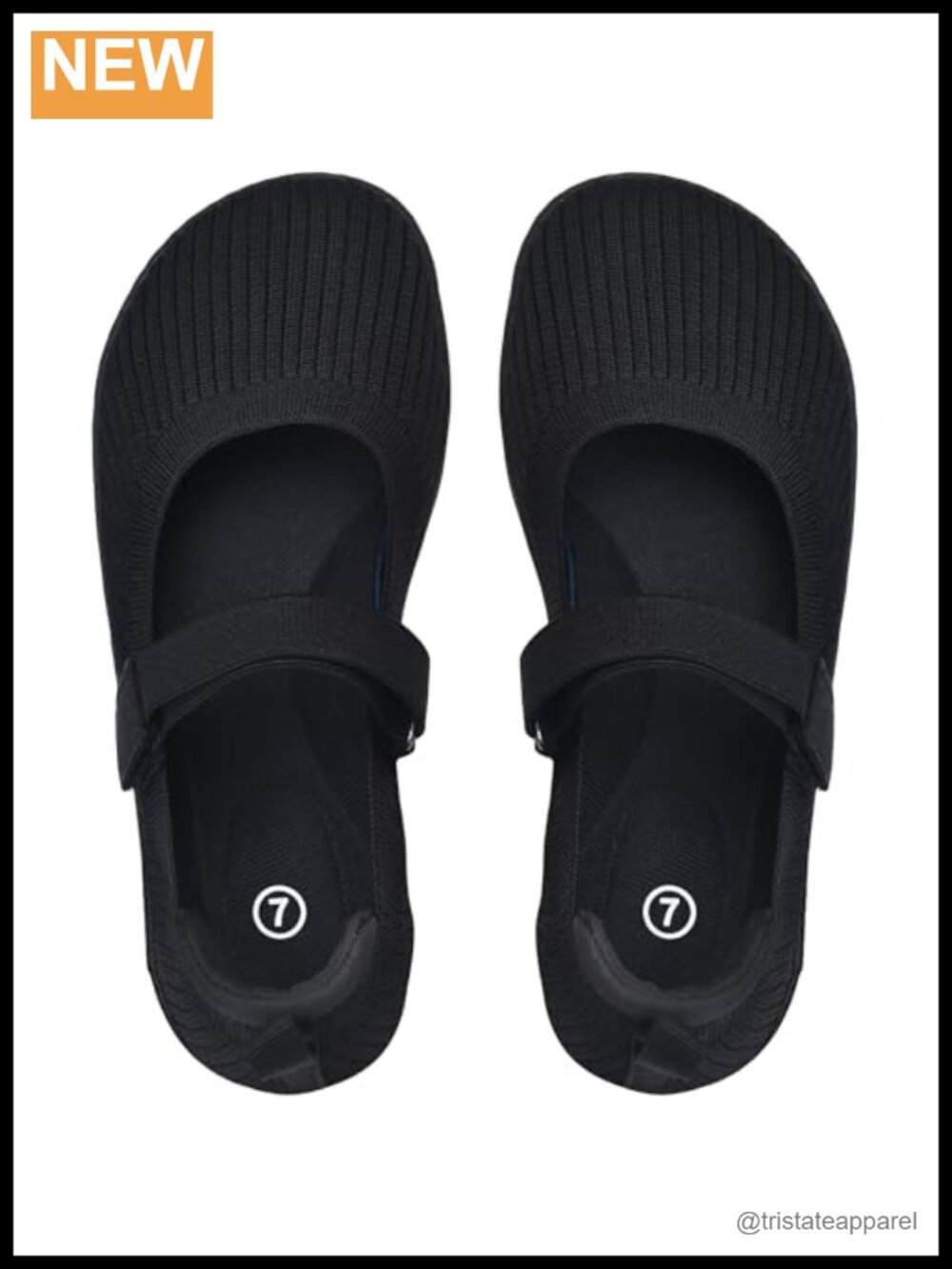 Wide Toe Box Mary Jane Flats Knit Ballet Women Comfort Shoes